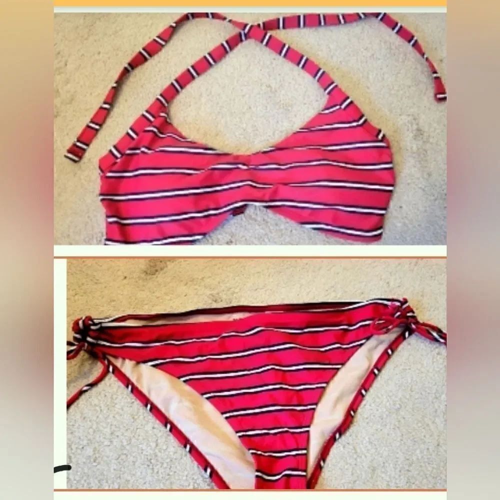 Gap body red striped bikini